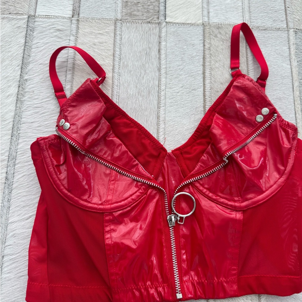 Red Zippered Two-Piece Set - Picture 4 of 4